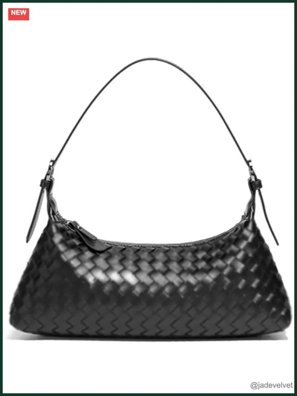 Woven Faux Leather Hobo Crossbody Bag with Adjustable Strap